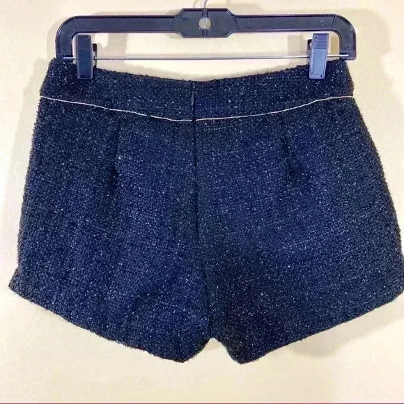 Monteau Black Metallic Tweed Gold Beaded Shorts - Picture 7 of 12